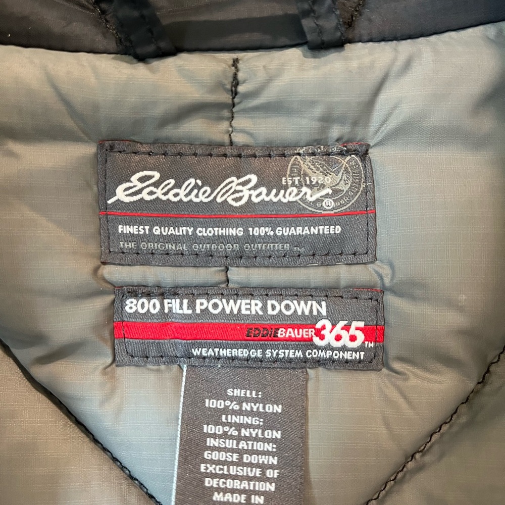 Eddie Bauer Black Quilted Down-Style Vest - Picture 5 of 7